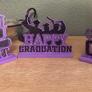 Purple Glitter Graduation Party Decoration